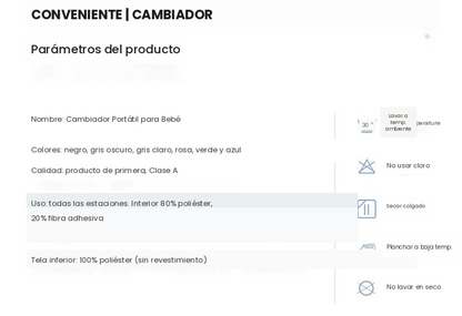 Bolso Cambiador de Pañales Impermeable para Bebés - Fácil de transportar